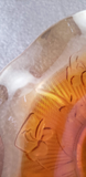 MOTHER'S DAY GIFT: IRIS IRIDESCENT CARNIVAL GLASS BOWL WITH FLUTED EDGE IN MARIGOLD