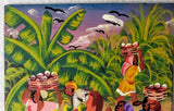 MOTHER'S DAY GIFT: ORIGINAL AFROCENTRIC ART/ BLACK ART/PAINTING--WOMEN HARVESTING FRUIT