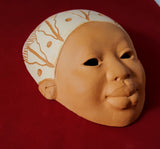 MOTHER'S DAY GIFT: AFROCENTRIC ART: HAND-PAINTED TERRACOTTA ANCESTRAL PLAQUE, SET OF 2