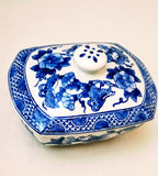 MOTHER'S DAY GIFT:BOMBAY BLUE & WHITE OCTAGON SHAPED  BOX/BLUE&WHITE DECOR/Blue&white china/Bombay decor