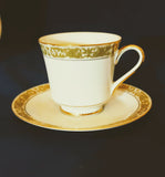 MOTHER'S DAY GIFT: CONCERTO BY MIKASA:  GOLD-RIMMED TEACUPS/SAUCERS, SET OF 4