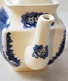 MOTHER'S DAY GIFT: LIBERTY BLUE TEAPOT 'HISTORIC COLONIAL SCENES"/  "MINUTE MEN" BY STAFFORDSHIRE / BLUE & WHITE